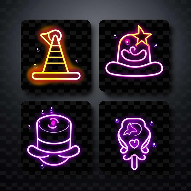 PSD png creative emoji neon line moderne design-elemente für lebendige und fesselnde kunstwerke