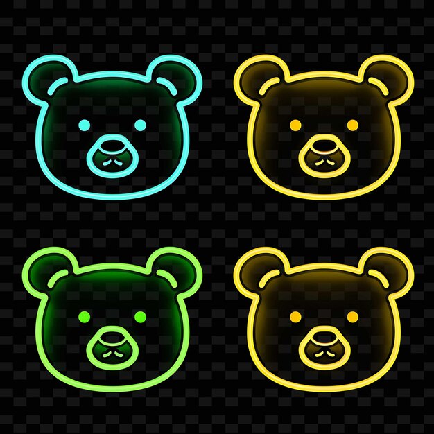 PSD png creative emoji neon line moderne design-elemente für lebendige und fesselnde kunstwerke