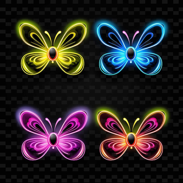 PSD png creative emoji neon line moderne design-elemente für lebendige und fesselnde kunstwerke