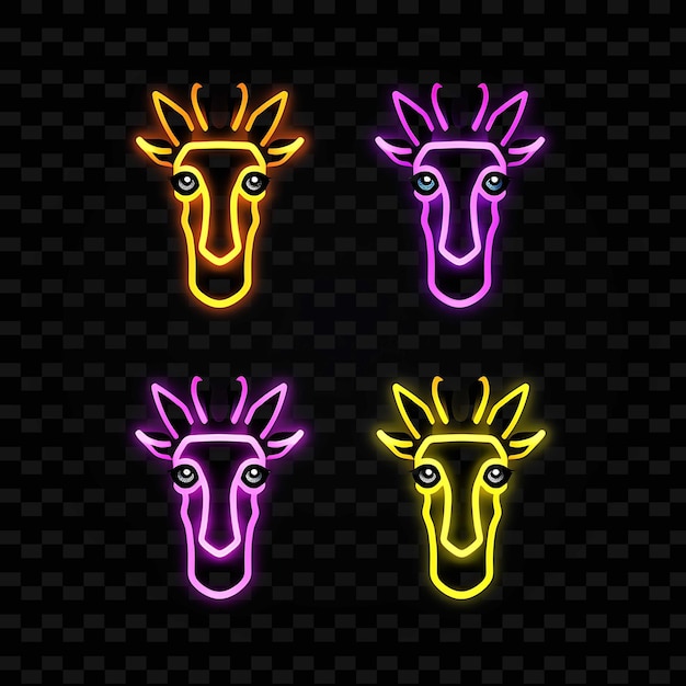 PNG Creative Emoji Neon Line Moderne Design-Elemente für lebendige und fesselnde Kunstwerke