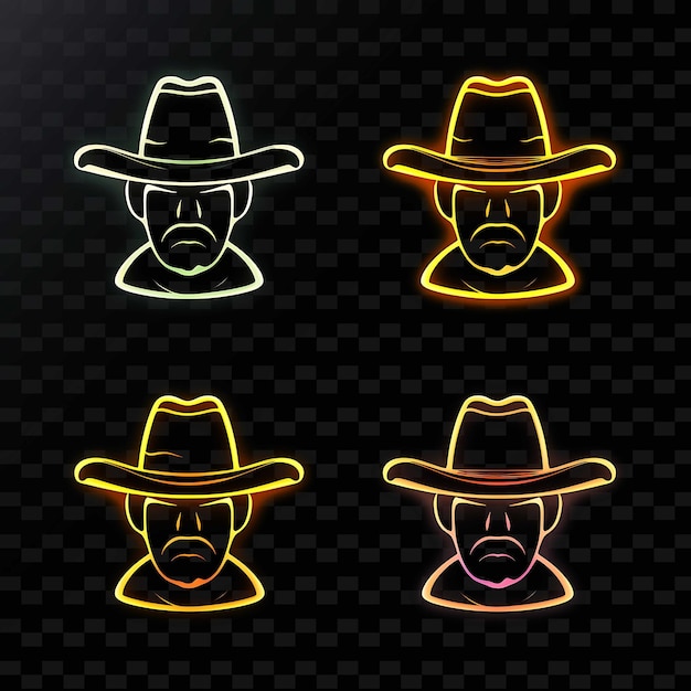 Png creative emoji neon line moderne design-elemente für lebendige und fesselnde kunstwerke