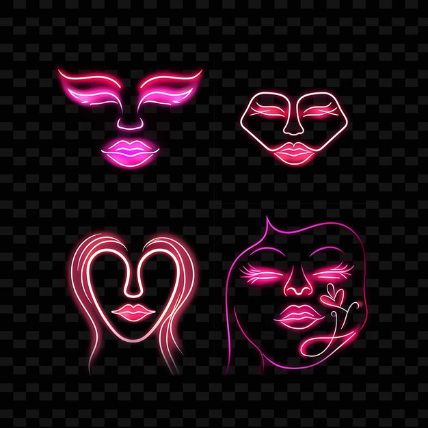 Png creative emoji neon line moderne design-elemente für lebendige und fesselnde kunstwerke