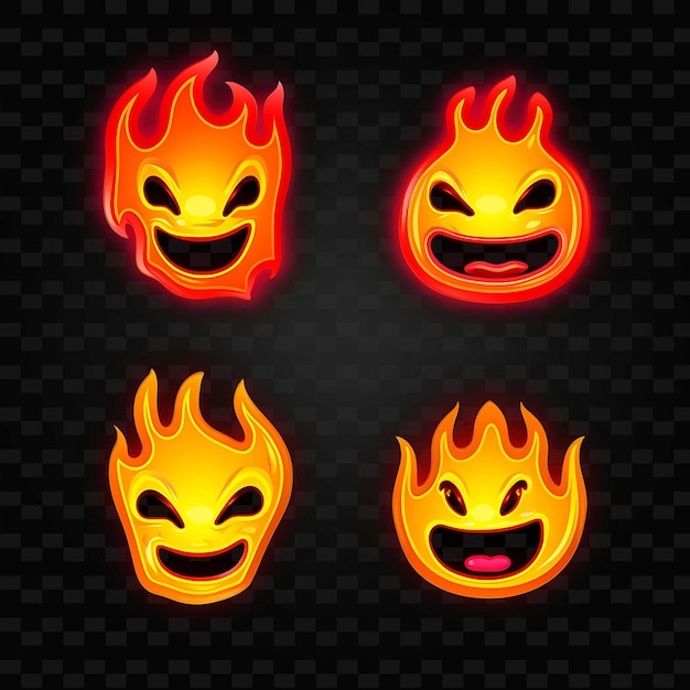 PSD png creative emoji neon line moderne design-elemente für lebendige und fesselnde kunstwerke