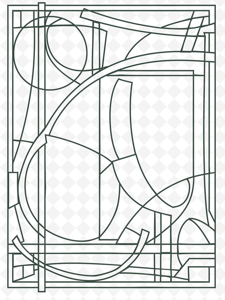 PSD png cubist frame art con forme frammentate e forme astratte d illustration frame art decorative