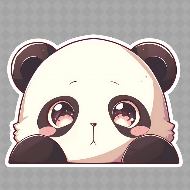 PSD png cuddly and shy anime panda boy mit runden ohren und schwarzem pat creative chibi sticker collection