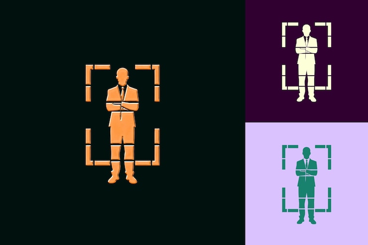 PSD png cuerpo completo del candidato con postura colaborativa icono cuerpo completo diseños abstractos icónicos aislados