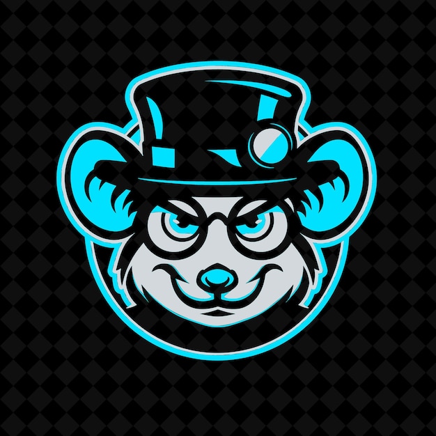 PSD png cunning rat mit einem masterminds monocle und top hat designed animal mascot outline collections