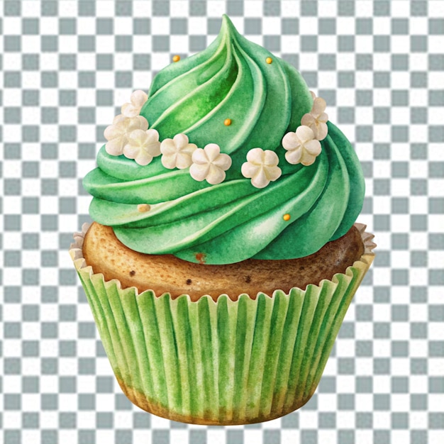 PSD png de cupcake fraîchement isolé sur un fond transparent