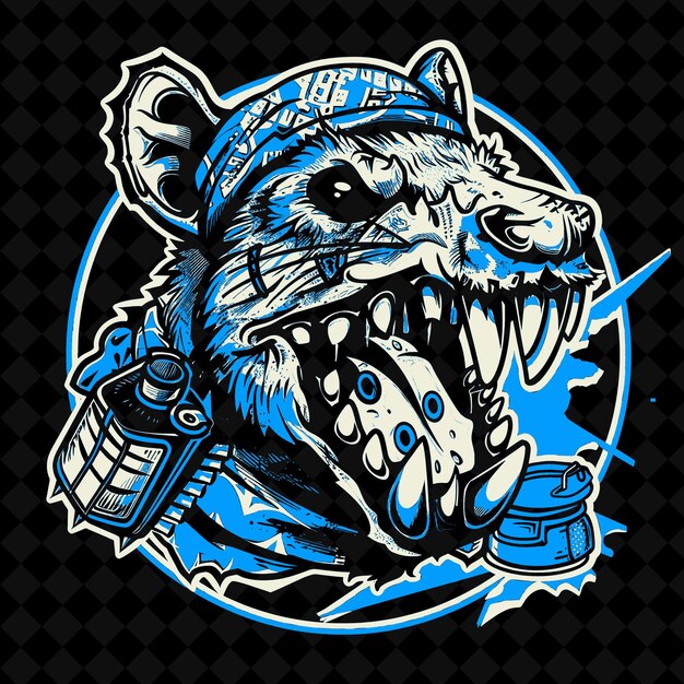 PSD png cybernetic shrew con dientes de metal y una poderosa mordedura usando colecciones de esquemas de mascotas de animales