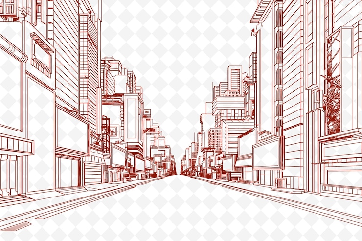 PSD png cyberpunk frame art com sinais de néon e ilustração futurista de decoração da cidade frame art decorative