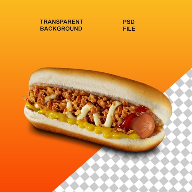 Png de cachorro-quente em fundo isolado transparente