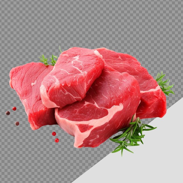 PSD png de carne crua fresca isolada sobre um fundo transparente