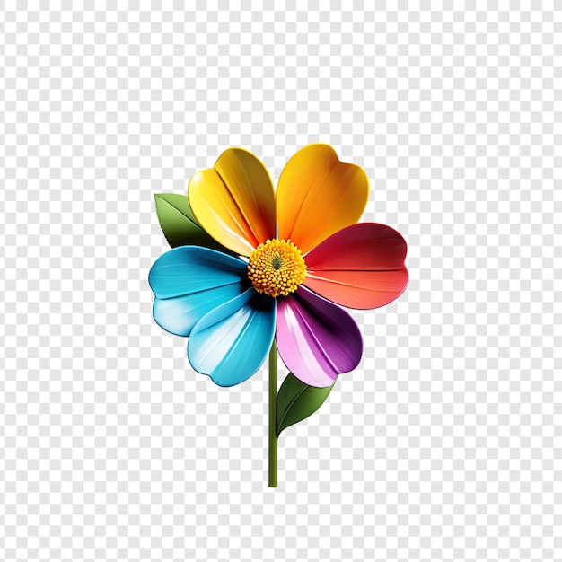 PSD png de flores coloridas isoladas em fundo transparente