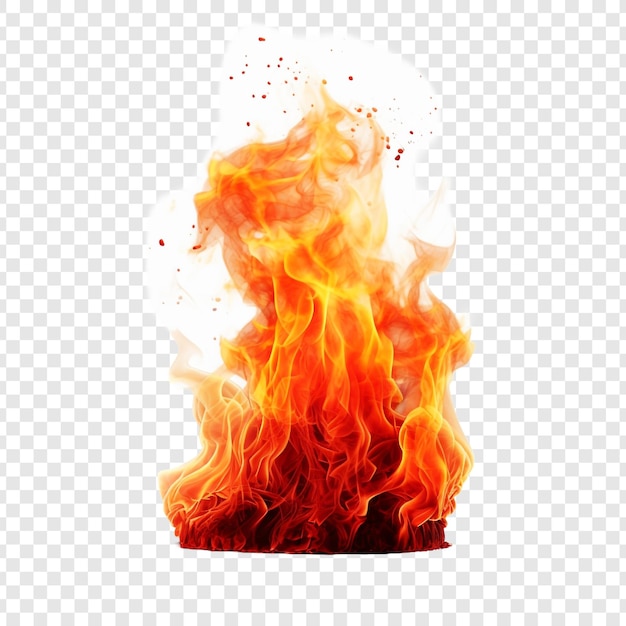 PSD png de fogo isolado em fundo transparente