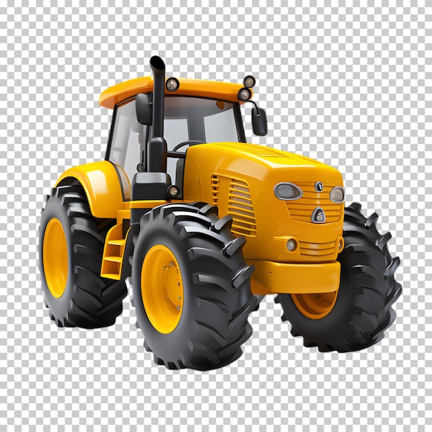 PSD png de tractor 3d em fundo transparente