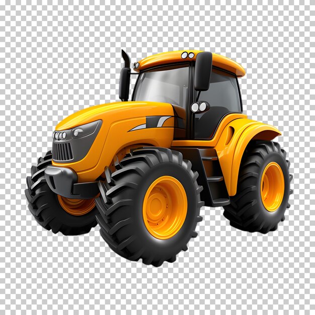 PSD png de tractor 3d em fundo transparente