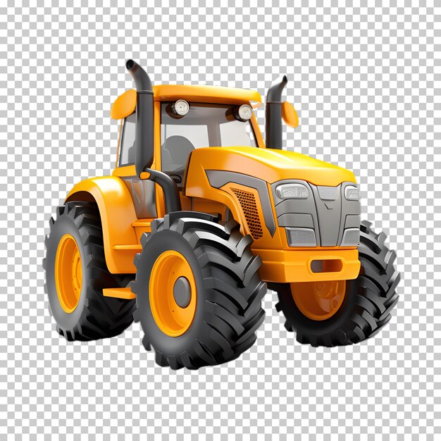 PSD png de tractor 3d em fundo transparente