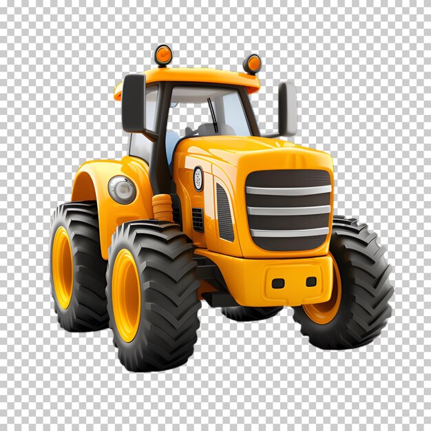 PSD png de tractor 3d em fundo transparente