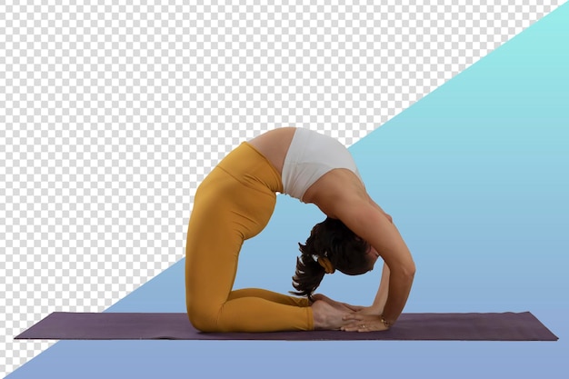 PNG de uma mulher fazendo uma postura de ioga