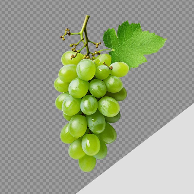 PSD png de uva de vinho verde isolado em fundo transparente