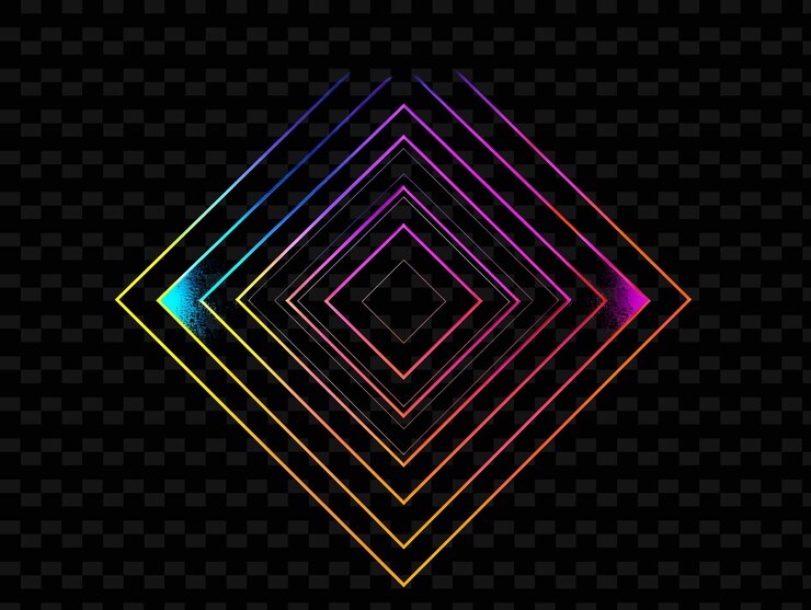 PSD png decal geométrico con gráficos de tecnología y con irides creativo neón y2k forma decorativa