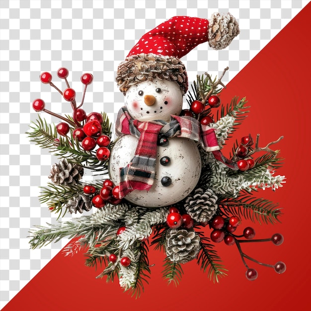 PNG Decoración de Navidad linda Decoraciones de Navidad de invierno para el muñeco de nieve