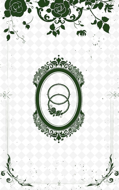 PSD png desenho de cartão postal de casamento com moldura sofisticada estilo de desenho artes de contorno scribble decorativo