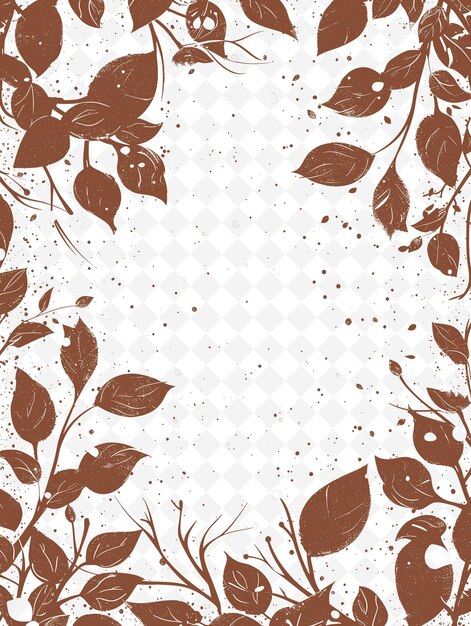 PSD png design de carte postale enchantée avec un cadre de forêt magique style outline arts scribble décoratif