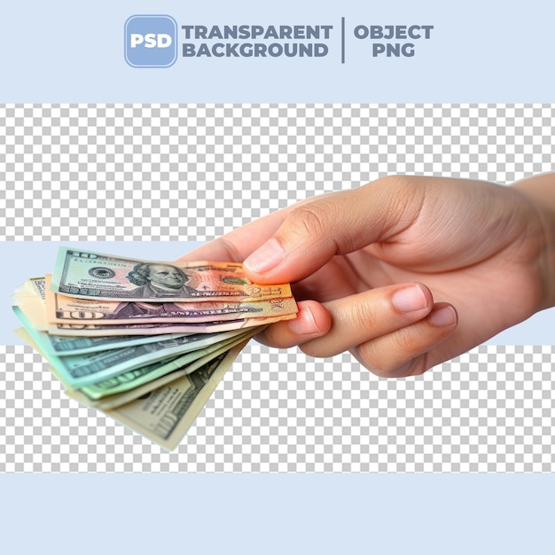 Png dinero mano aislar el fondo psd