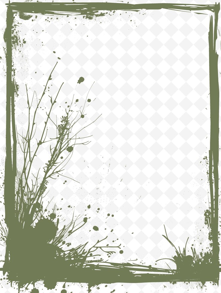 PSD png diseño artístico de tarjetas postales con un pincel marco de estilo par de contorno artes garabateado decorativo
