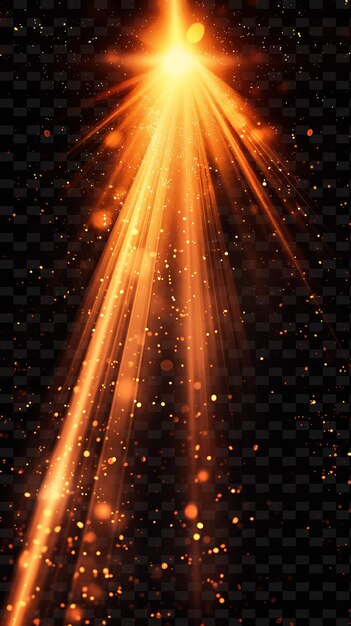 PSD png diverging light rays mit sprechendem licht und orange fiery c neon transparente y2k-kollektionen