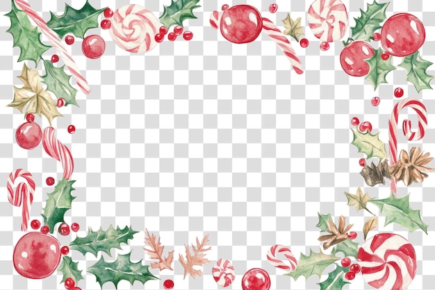 PNG druckbare Weihnachtscandy Grenze grüne Rahmenkunst