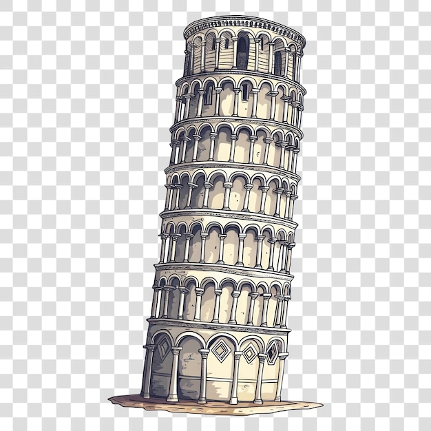 PNG Ein Turm aus der Architektur von Pisa Illustrationsgebäude