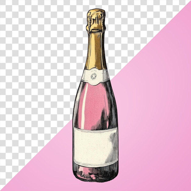 PNG Eine Champagnerflasche Illustration Hintergrundgetränk