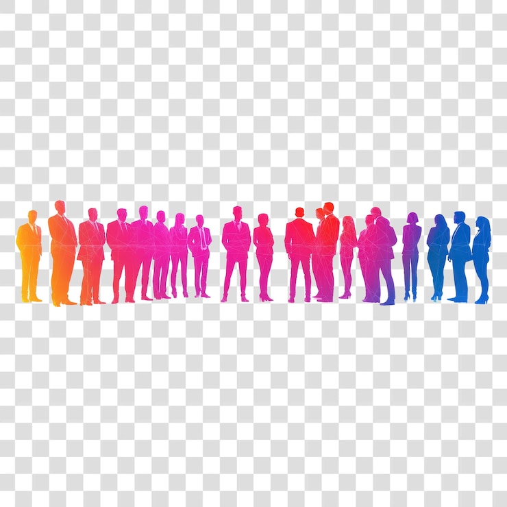 PSD png eine gruppe von geschäftsleuten, silhouetten verschiedener personen