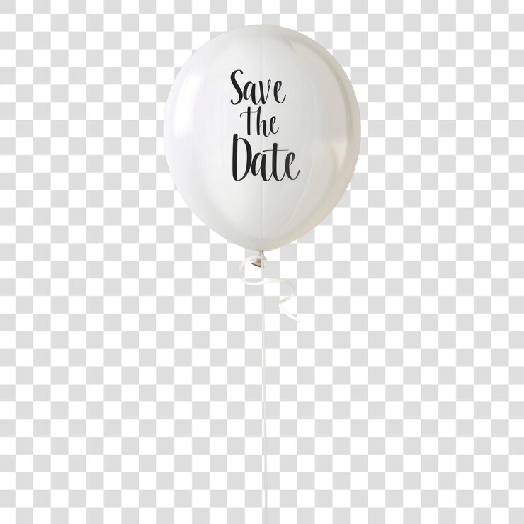 PSD png élégant sauver le ballon de date