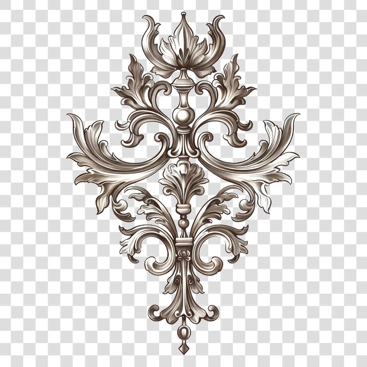 PSD png elegante design di ornamenti floreali vintage