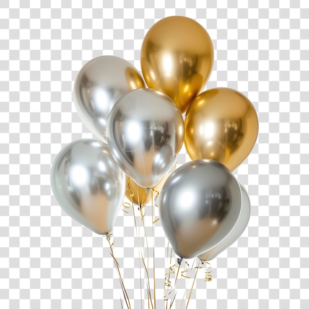 PNG Elegante gold-silberne Ballonensammlung