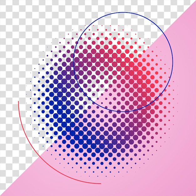 Png élément de cercle abstrait à demi-ton coloré fond transparent