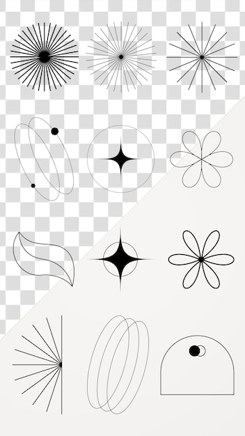PNG elemento de forma futurista definido fundo transparente
