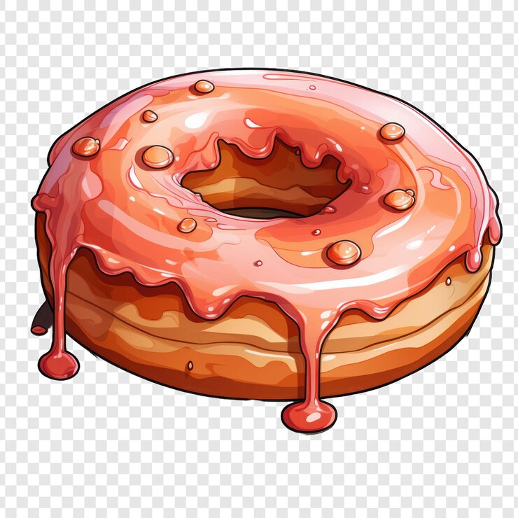PSD png de estilo aislado de rosquilla con ia generativa de fondo blanco