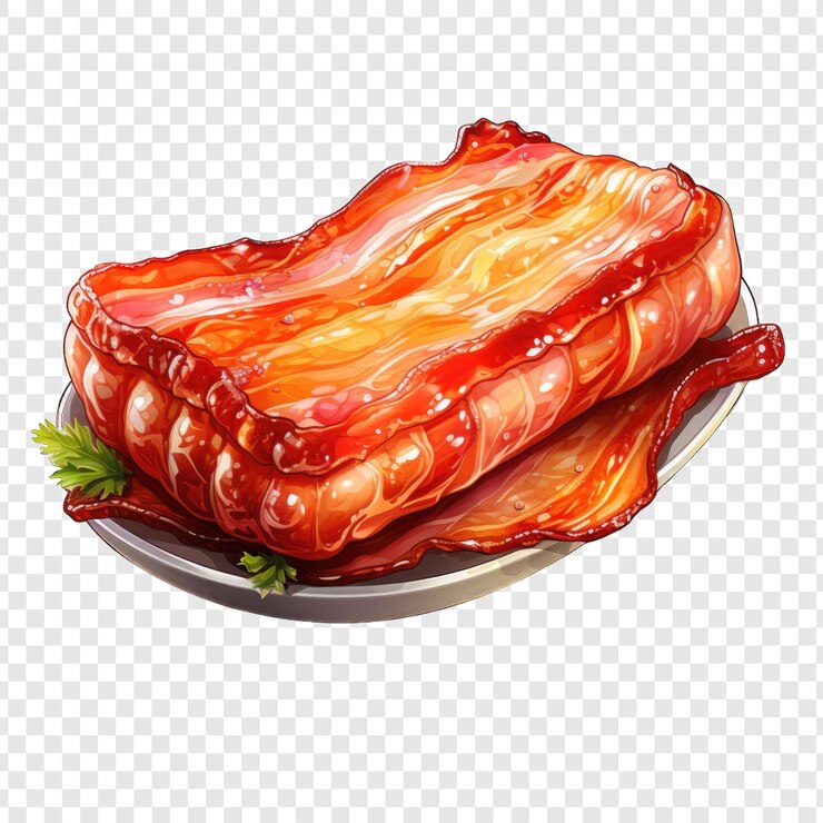 PSD png de estilo bacon aislado con fondo blanco ia generativa de dibujos animados