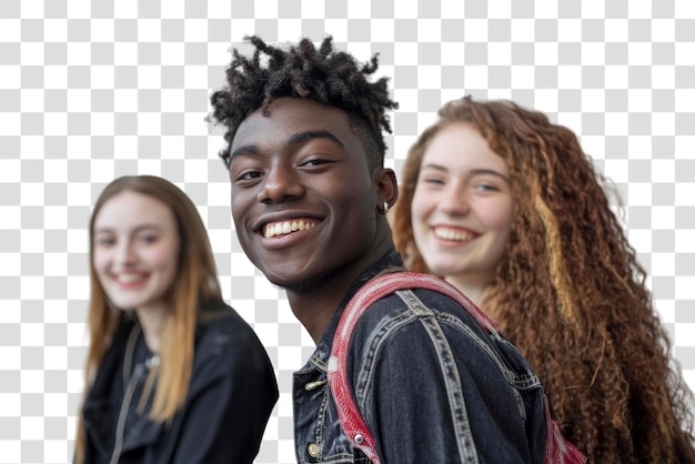 PNG Estudo multiétnico rindo roupas sorrindo