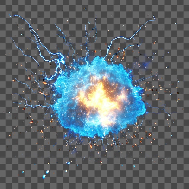 PNG Explosión eléctrica vibrante en el espacio