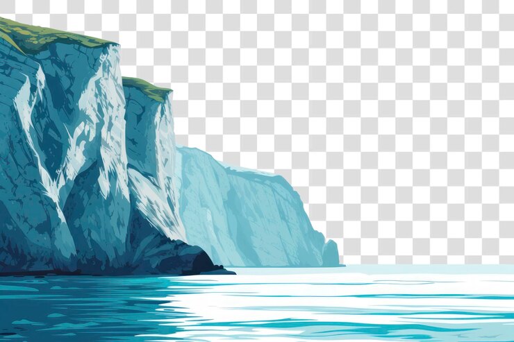 PSD png falaises escarpées près de l'océan en plein air nature iceberg