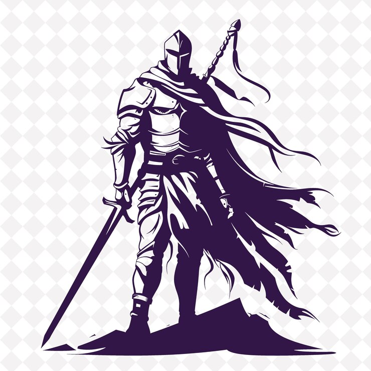 PSD png falx medieval homem com uma falx com uma expressão feroz stand guerreiro medieval forma de personagem