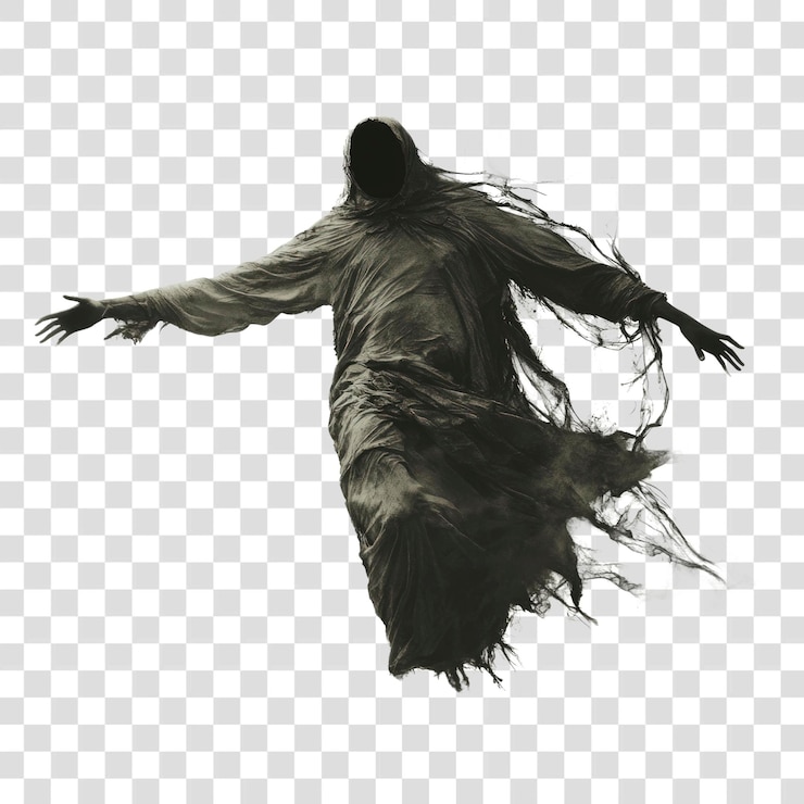 PSD png fantasma figura etérea flutuante