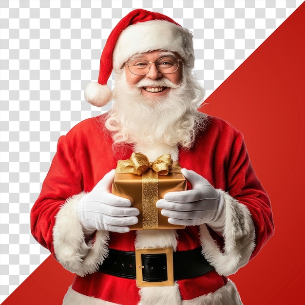 PNG Feliz Natal de Papai Noel presente branco