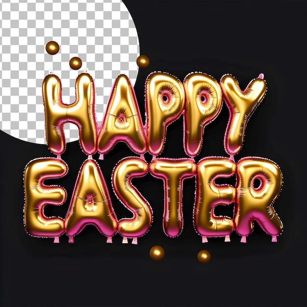 PNG Feliz Pascua diseño de papel de aluminio con efecto de texto editable en 3D con fondo transparente