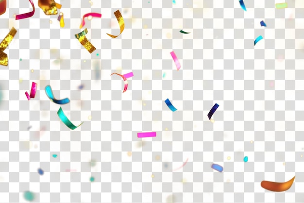 PNG Une fête festive et colorée avec des confettis au néon volants en arrière-plan atmosphère de célébration